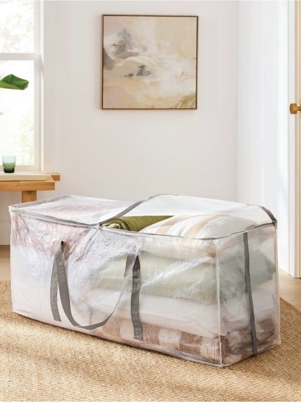 Clear Heavy-Duty Storage Bag with Gray Trim - Home Storage & Organization